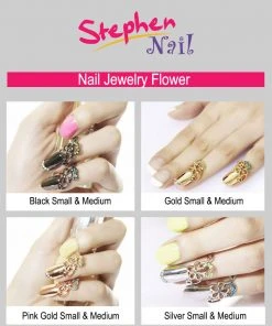 Stephen Nail Jewelry Flower (Medium-Black)