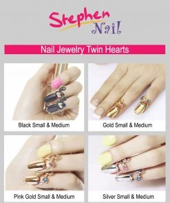 Stephen Nail Jewelry Twin Hearts (Medium-Black)