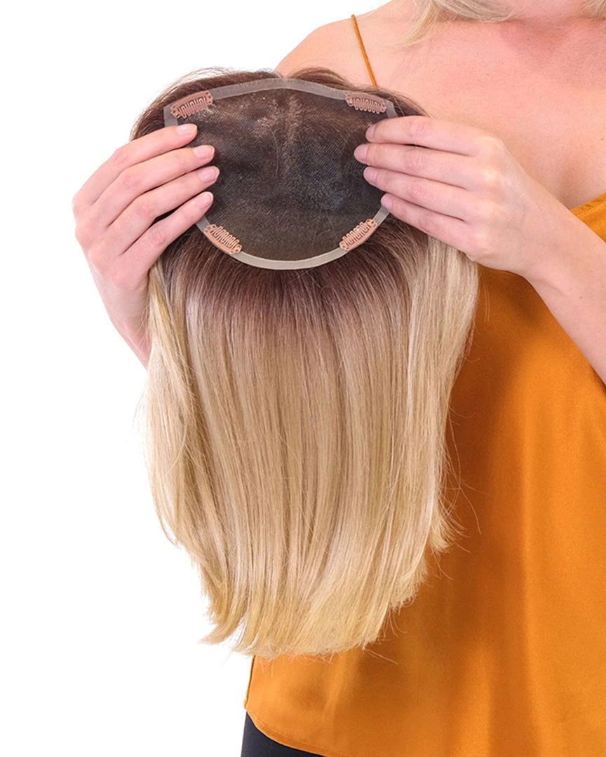 14~16 Inch Premium 100% Handmade Topper 14 Straight | Toppers By Belle Tress 7 14~16 Inch Premium 100% Handmade Topper 14 Straight | Toppers By Belle Tress