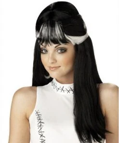 California Costume Wigs Frankies Girl Black/White Halloween Wig By California Costumes
