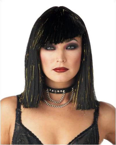 California Costume Wigs Glimmer Glam Black/Gold Costume Wig By California Costumes 3 California Costume Wigs Glimmer Glam Black/Gold Costume Wig By California Costumes