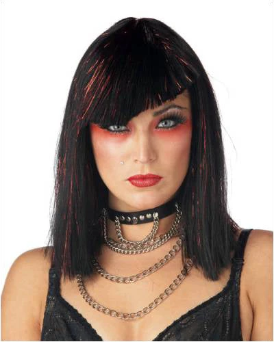 California Costume Wigs Glimmer Glam Black/Red Costume Wig By California Costumes 3 California Costume Wigs Glimmer Glam Black/Red Costume Wig By California Costumes