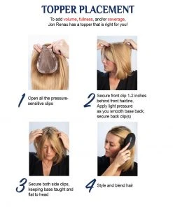 18~26 Inch EasiPart HD XL 18 Inch | Monofilament Clip-in Crown Volumizer Toppers By Jon Renau