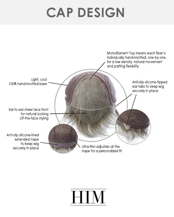 Classic | Average/Large Men's Lace Front & Monofilament Synthetic Wig By HIM 11 Classic | Average/Large Men's Lace Front & Monofilament Synthetic Wig By HIM