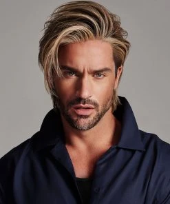 Wigs For Men Daring | Average/Large Men's Lace Front & Monofilament Part Synthetic Wig By HIM