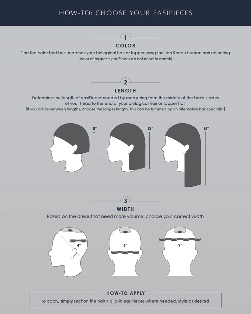 Hair Extensions EasiPieces 8 Inch Length X 9 Inch Width (1pc) | Remy Human Hair Piece By Jon Renau 6 Hair Extensions EasiPieces 8 Inch Length X 9 Inch Width (1pc) | Remy Human Hair Piece By Jon Renau