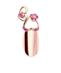 Stephen Nail Jewelry Twin Hearts (Medium-Pink Gold)